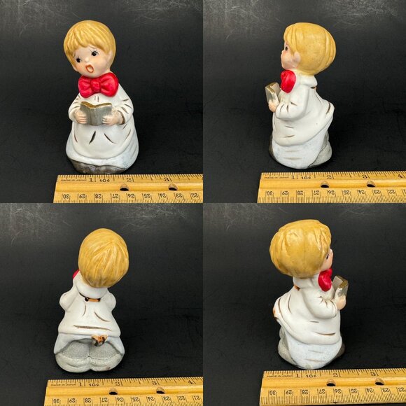 Vintage 1978 Jasco Choir Boy Singing Decorative Bell Christmas Holiday Ceramic - Picture 4 of 8